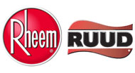 RHEEM gas fired and electric water heaters, storage tanks, duct & rail heating systems