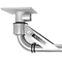Mosmatic Z Air Boom, Stainless Ceiling Mount with Side Inlet
